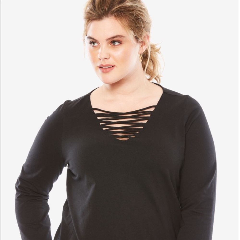 Pima Cotton Crisscross Tee SZ L (18*20) $35 NEW